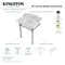 Kingston Brass 30 Carrara Marble Console Sink with Stainless Steel Legs, Marble WhiteBrushed Brass LMS30MOQ7 - alternate 2